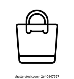 Shopping Bag Silhouette Icon on White Background for Retail, Shopping, and E-commerce Concepts

