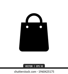 Shopping Bag Silhouette icon vector, illustration logo template in trendy style. Suitable for many purposes.