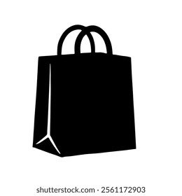 Shopping bag silhouette icon vector design.
