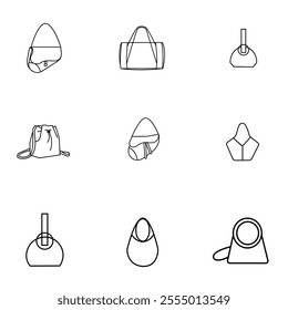 shopping bag silhouette illustration| Women Bag icon set