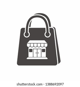 Shopping bag silhouette. Shopping bag vector can use for icon or logo 