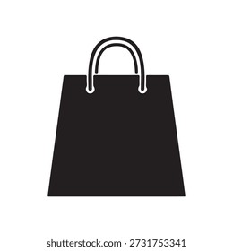 Ilustración plana de Vector de silueta de bolso de compras