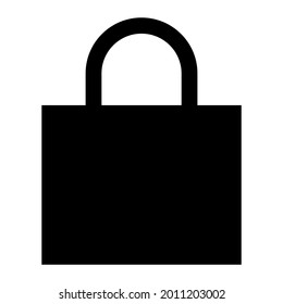 Shopping bag simple Black flat icon vector