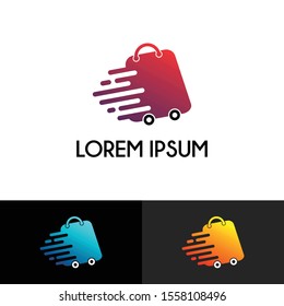 Shopping bag simple logo design vector