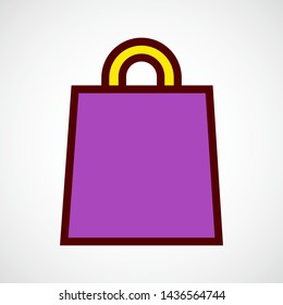 Shopping Bag. Simple Vector Color Icon 