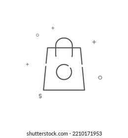 Einkaufstasche einfache Vektorsymbol. Symbol, Piktogramm, Zeichen einzeln auf weißem Hintergrund. Bearbeitbarer Strich. Passen Sie das Zeilengewicht an.