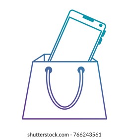 shopping bag with smartphone