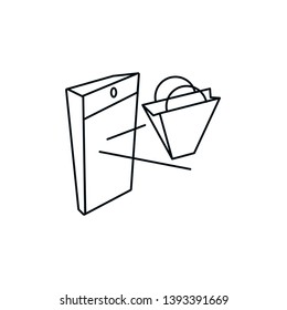 shopping bag with smartphone device