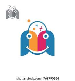 Shopping bag and smile icon
