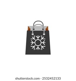 Shopping Bag With A Snow Flake on white background.