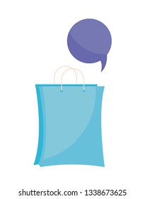 shopping bag with speech bubble