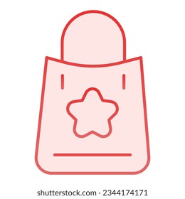 Shopping bag with a star flat icon. Market bag pink icons in trendy flat style. Shopping package gradient style design, designed for web and app. Eps 10