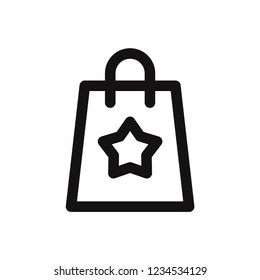 Shopping bag with star icon