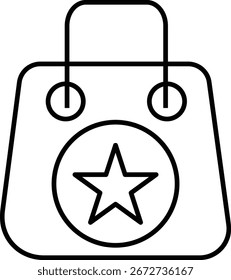 Bolso de compras con el icono de la estrella para el comercio electrónico, la tienda superior, y el concepto de compras en línea, fondo transparente