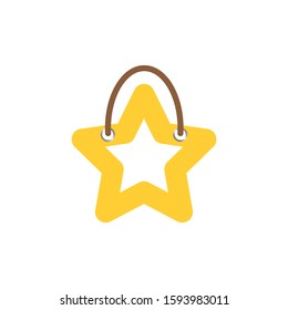shopping bag star icon vector illustration design template