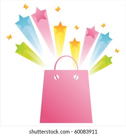 shopping bag with star splash
