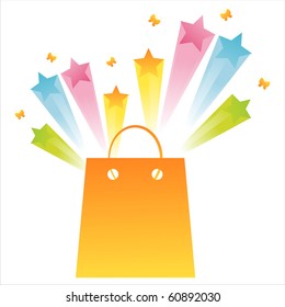 shopping bag with star splash