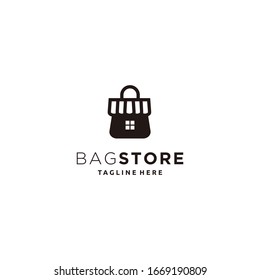 Shopping bag and store icon logo design vector ilustrasion
