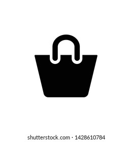 shopping bag or store bag icon. paper b ag icon vector .retail bag icon. website and mobile design.white background. paper bag symbol