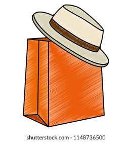 shopping bag with summer hat