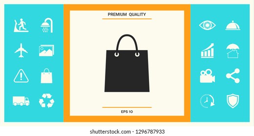 Shopping bag symbol. Graphic elements for your design