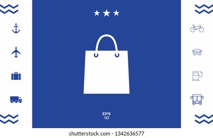 Shopping bag symbol. Graphic elements for your design