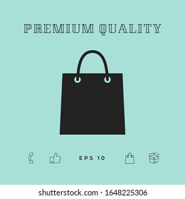 Símbolo de bolsa de compra. Elementos gráficos para el diseño