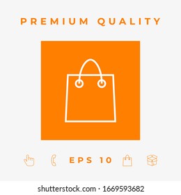 Símbolo de bolsa de compra. Elementos gráficos para el diseño