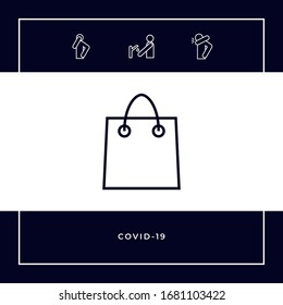 Símbolo de bolsa de compra. Elementos gráficos para el diseño