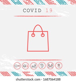 Símbolo de bolsa de compra. Elementos gráficos para el diseño