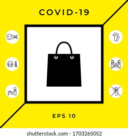 Símbolo de bolsa de compra. Elementos gráficos para el diseño