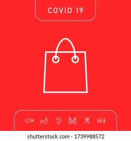 Símbolo de la bolsa de compras. Elementos gráficos para su diseño