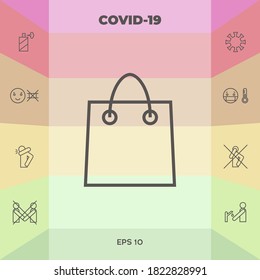 Símbolo de la bolsa de compras. Elementos gráficos para su diseño