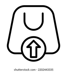 símbolo de bolsa de compra icono vector ilustración