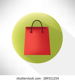 Shopping bag symbol,flat icon,clean vector