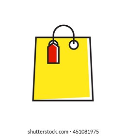 Shopping Bag with Tag Line Icon