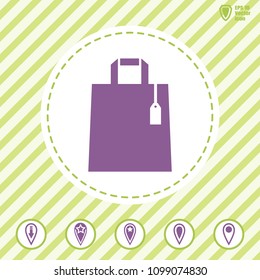 shopping bag with a tag vector icon Illustration on a Flat design style. EPS 10