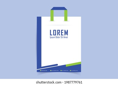 Shopping Bag Template. Paper Bag Design. Shopping Bag Mockup. shopping product package for corporate brand template. Vector illustration