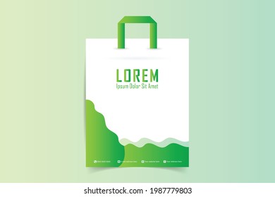 Vorlage für die Einkaufstasche. Papiertücher-Design. Einkaufstasche-Mock-up. Einkaufspaket für Firmenmarken-Vorlagen. Vektorgrafik