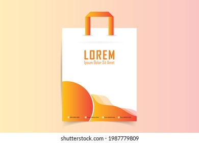 Vorlage für die Einkaufstasche. Papiertücher-Design. Einkaufstasche-Mock-up. Einkaufspaket für Firmenmarken-Vorlagen. Vektorgrafik