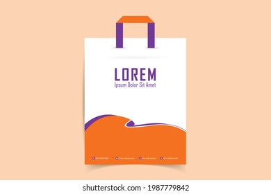 Shopping Bag Template. Paper Bag Design. Shopping Bag Mockup. shopping product package for corporate brand template. Vector illustration