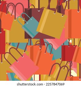 Diseño vectorial de fondo con temática de bolsa de compras