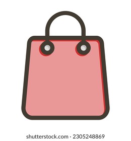 Shopping Bag Thick Line Filled Colors For Personal And Commercial Use.
