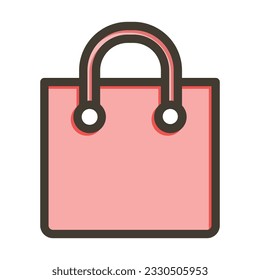 Shopping Bag Thick Line Filled Colors For Personal And Commercial Use.
