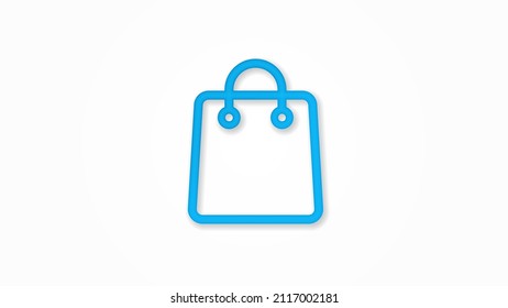 shopping bag thin line flat icon. realistic icon. 3d vector illustration. Isolated line color pictogram. Transparent shadows