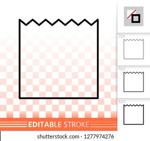 Shopping Bag thin line icon. Outline web package sign. Sale linear pictogram with different stroke width. Simple vector symbol, transparent background. Paper packet editable stroke icon without fill