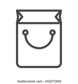 Shopping Bag Thin Line Vector Icon. Flat icon isolated on the white background. Editable EPS file. Vector illustration.