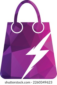  patrón de diseño del logotipo de la bolsa de compras thunder vectores thunder
