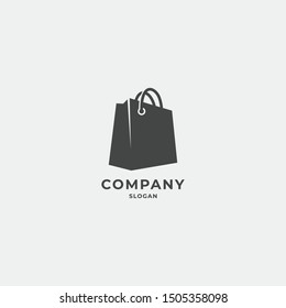 shopping bag tote bag vector illustration simple logo icon template