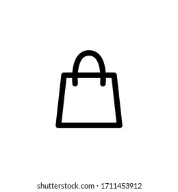 Ilustración vectorial del logotipo de la interfaz de usuario de la bolsa de compra Icono de esquema de esquema
